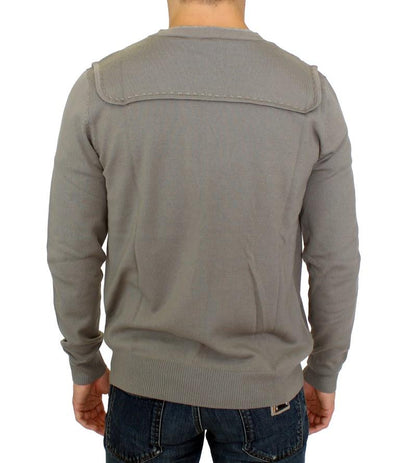 Gray wool cardigan sweater