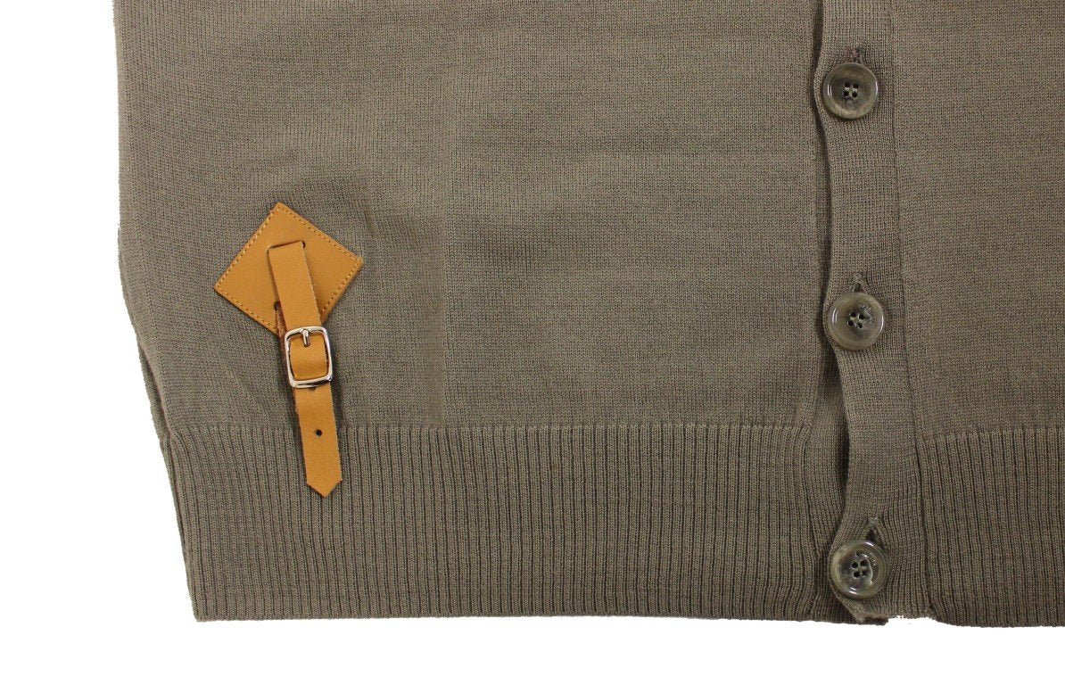 Gray wool cardigan sweater