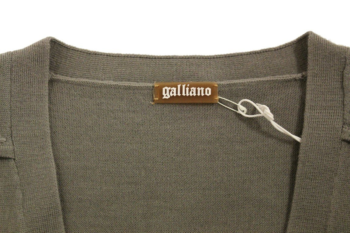 Gray wool cardigan sweater