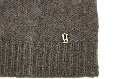 Gray knitted wool cardigan sweater