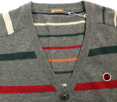 Multicolor stripes wool cardigan sweater