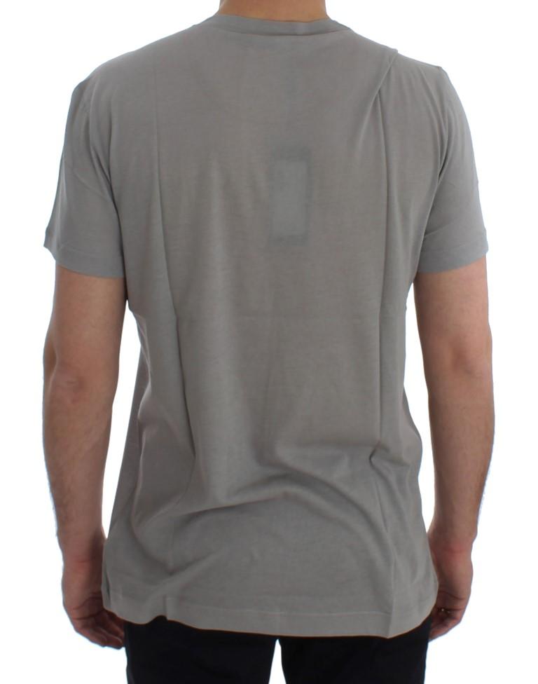 Crewneck 2015 Motive Print Gray Cotton T-shirt
