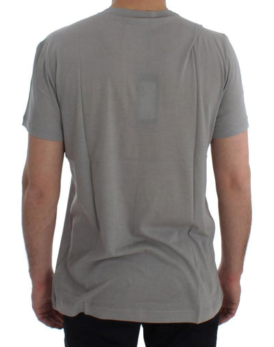 Crewneck 2015 Motive Print Gray Cotton T-shirt