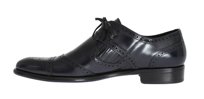 Blue Leather Dress Oxford Wingtip Shoes
