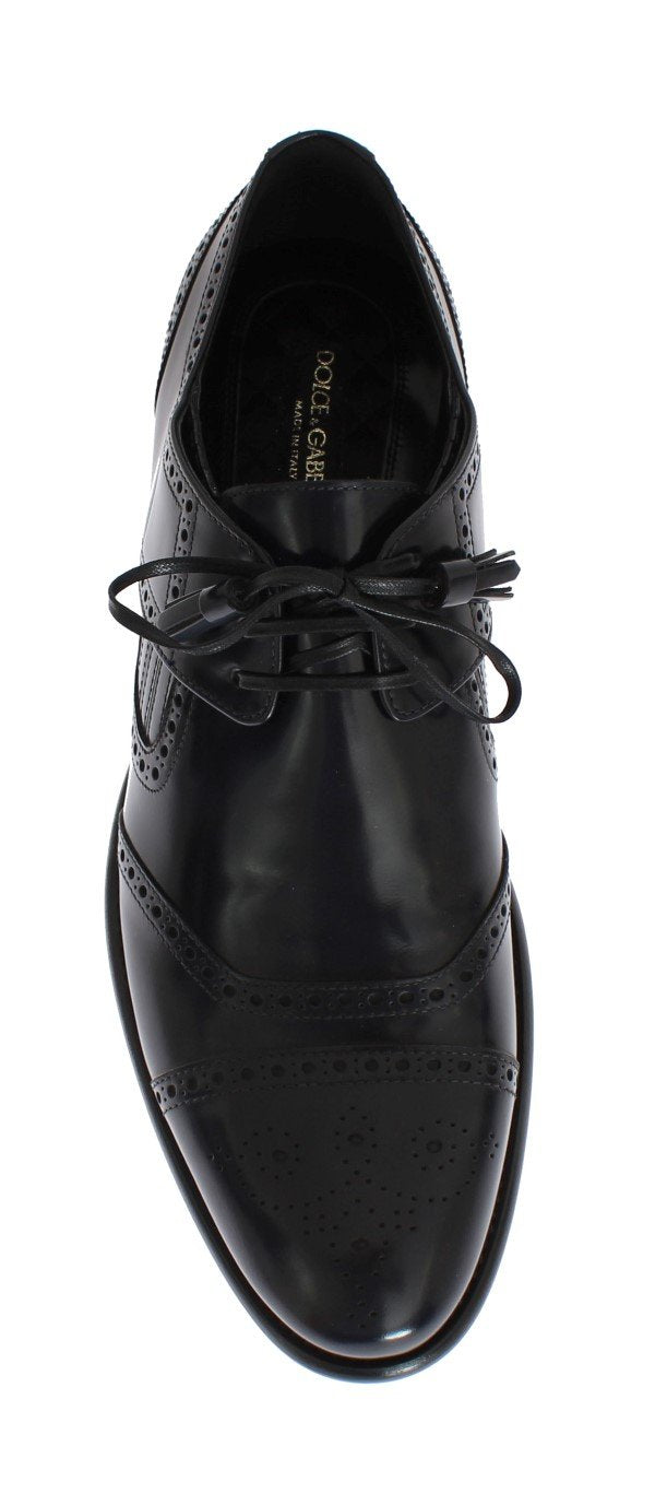 Blue Leather Dress Oxford Wingtip Shoes