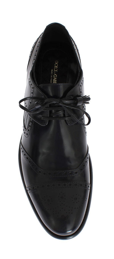 Blue Leather Dress Oxford Wingtip Shoes