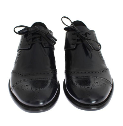 Blue Leather Dress Oxford Wingtip Shoes