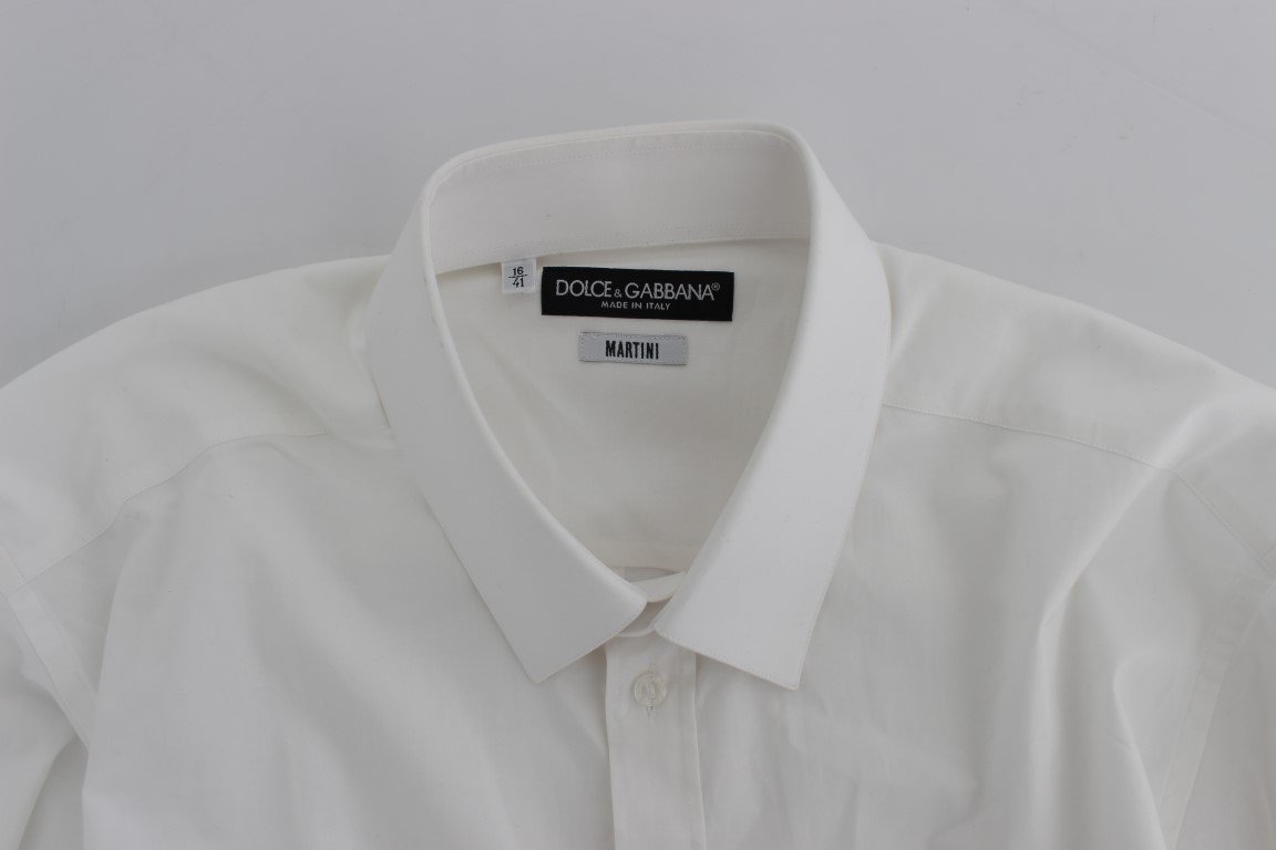 White Cotton Stretch Slim Fit MARTINI Shirt