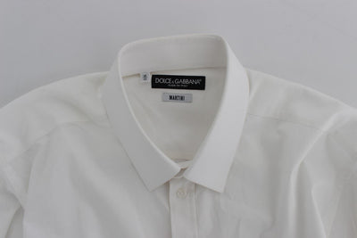 White Cotton Stretch Slim Fit MARTINI Shirt