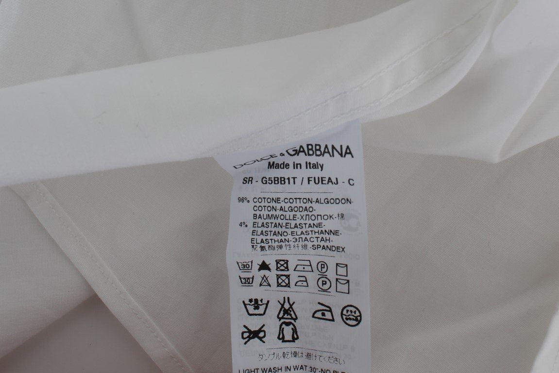 White Cotton Stretch Slim Fit MARTINI Shirt