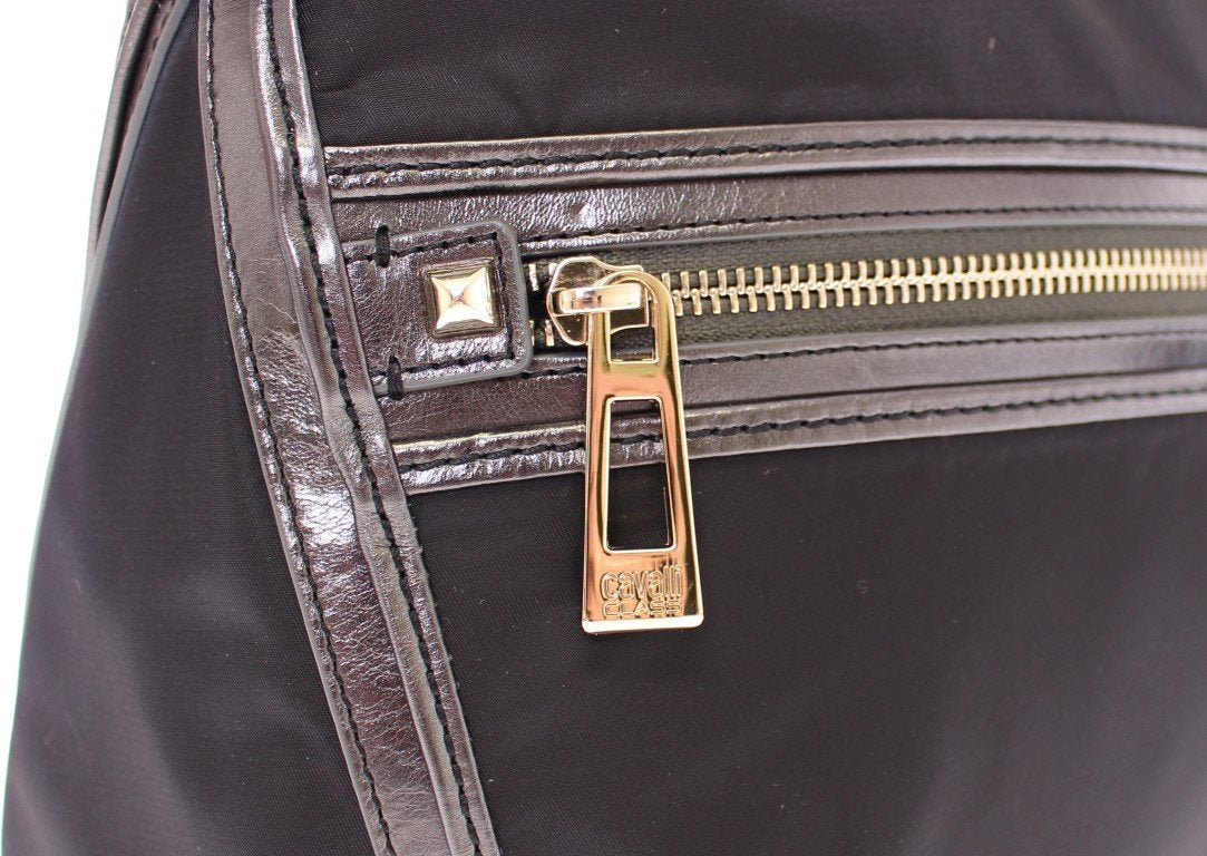 Black Gold Zipper Hobo Shoulder Bag