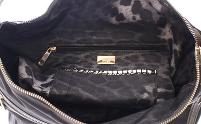 Black Gold Zipper Hobo Shoulder Bag