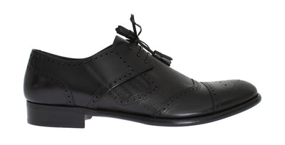 Black Leather Dress Oxford Wingtip Shoes