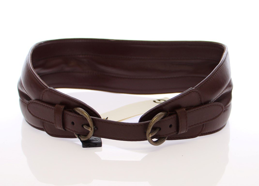 Brown Leather Logo Waist Belt
