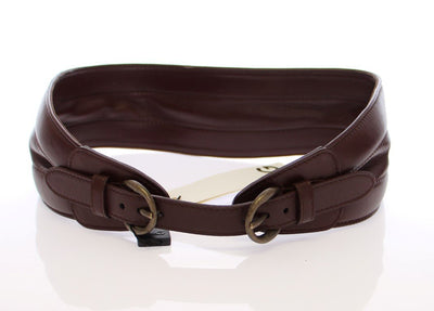 Brown Leather Logo Waist Belt