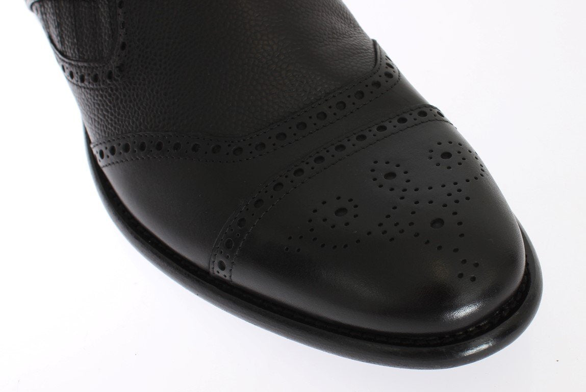 Black Leather Dress Oxford Wingtip Shoes