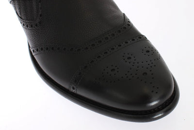 Black Leather Dress Oxford Wingtip Shoes