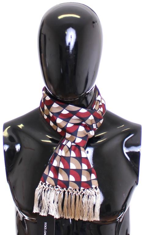Scarf Men's Blue Red Beige Pattern Cashmere