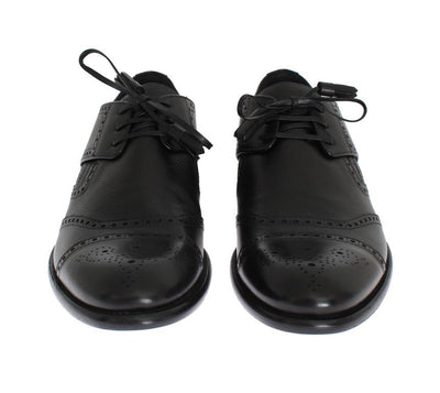 Black Leather Dress Oxford Wingtip Shoes