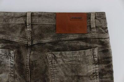 Brown Wash Cotton Stretch Slim Fit Jeans
