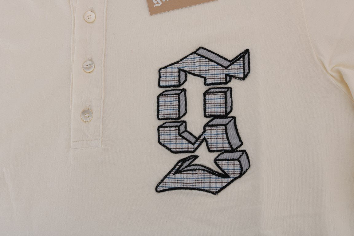Beige Long Sleeve Henley T-Shirt