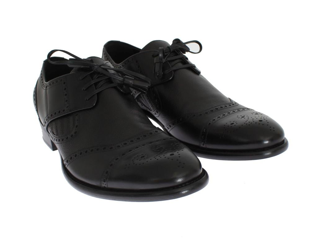 Black Leather Dress Oxford Wingtip Shoes