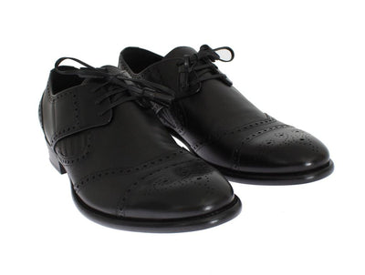 Black Leather Dress Oxford Wingtip Shoes
