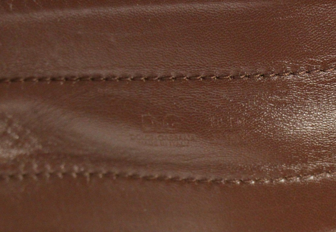 Brown Leather Logo Waist Belt