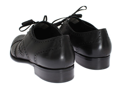 Black Leather Dress Oxford Wingtip Shoes