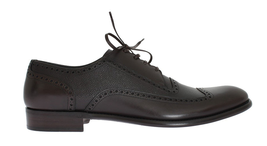 Brown Leather Wingtip Formal Shoes
