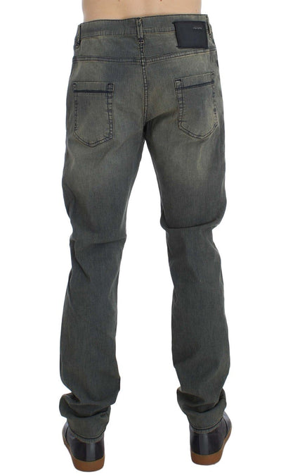 Blue Wash Cotton Stretch Slim Fit Jeans