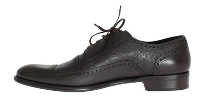 Brown Leather Wingtip Formal Shoes