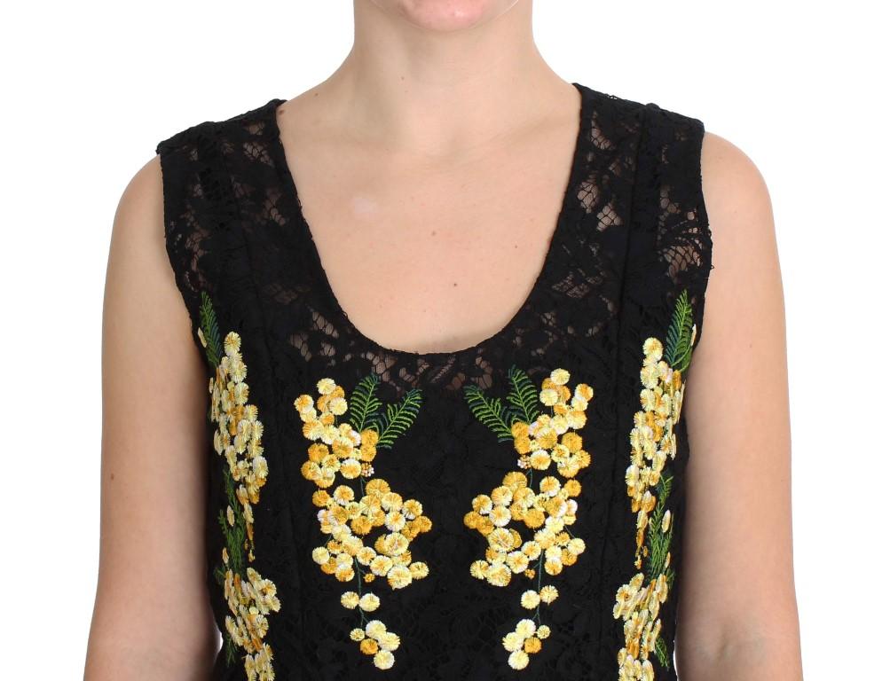 Black Floral Lace Embroidered Blouse