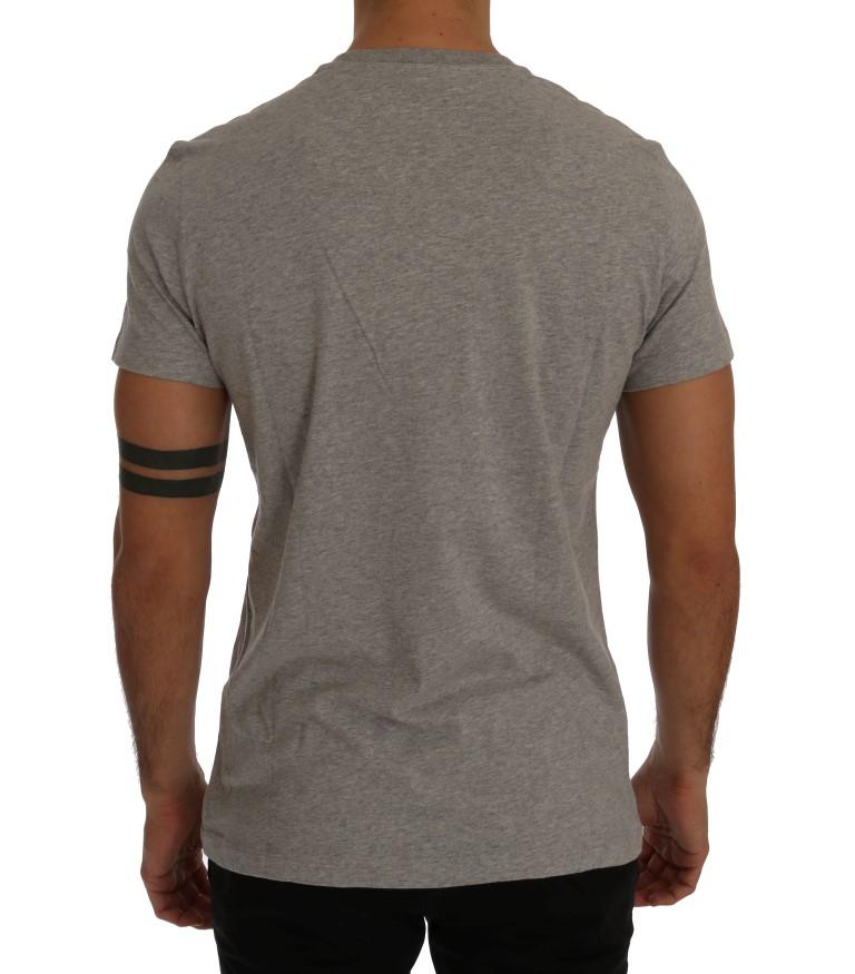Gray Newspaper Print T-Shirt