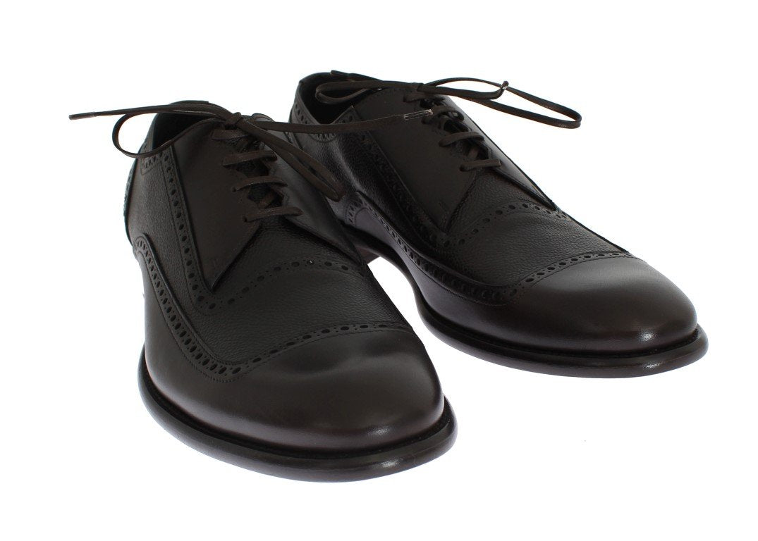Brown Leather Wingtip Formal Shoes