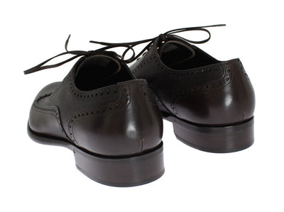 Brown Leather Wingtip Formal Shoes