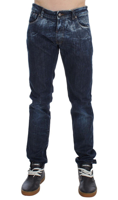 Blue Wash Cotton Stretch Slim Fit Jeans