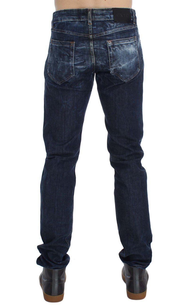 Blue Wash Cotton Stretch Slim Fit Jeans