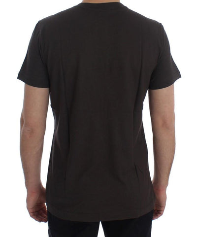 Crewneck 2015 Motive Print Purple Cotton T-shirt
