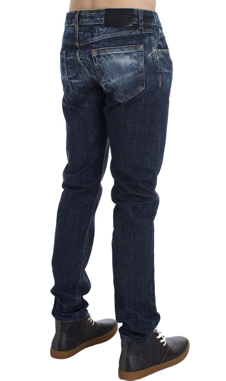 Blue Wash Cotton Stretch Slim Fit Jeans