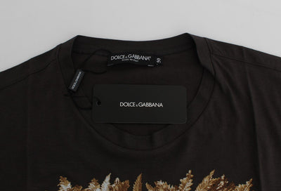 Crewneck 2015 Motive Print Purple Cotton T-shirt