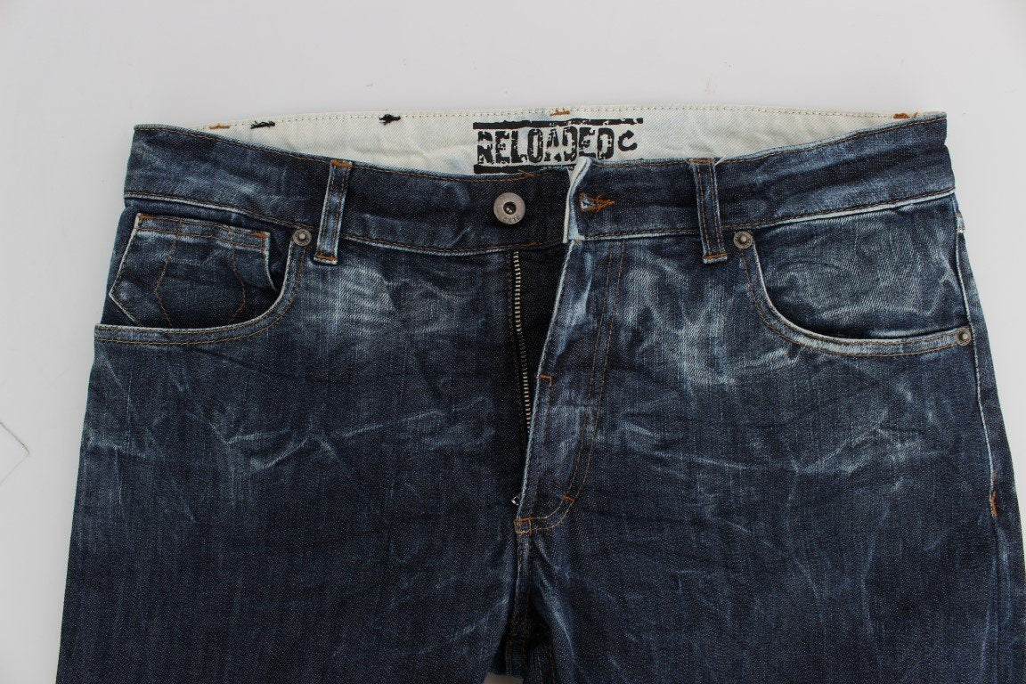 Blue Wash Cotton Stretch Slim Fit Jeans