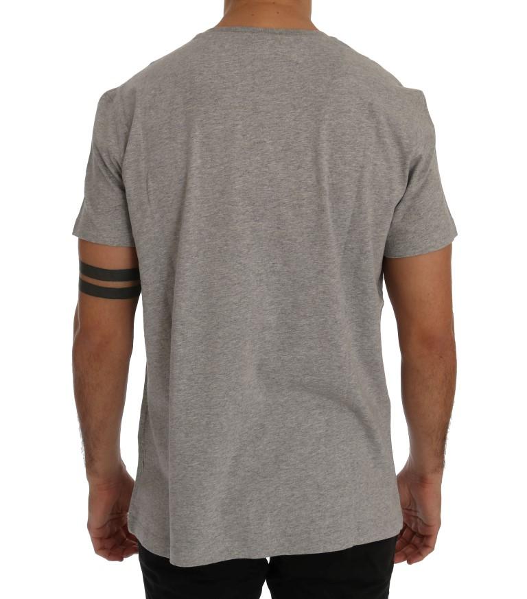Gray Newspaper Print T-Shirt