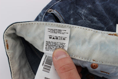 Blue Wash Cotton Stretch Slim Fit Jeans