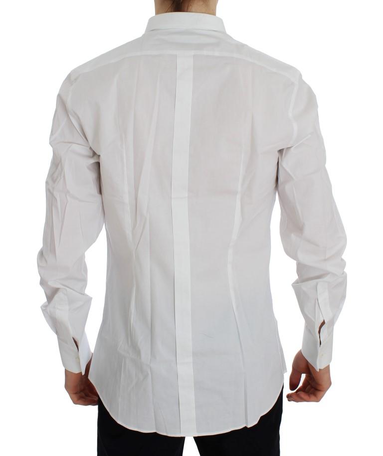 White Stretch Slim Fit GOLD Shirt