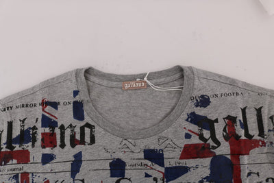 Gray Newspaper Print T-Shirt