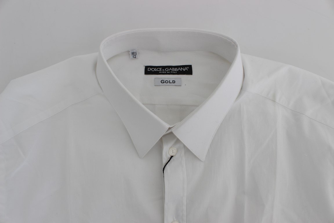 White Stretch Slim Fit GOLD Shirt