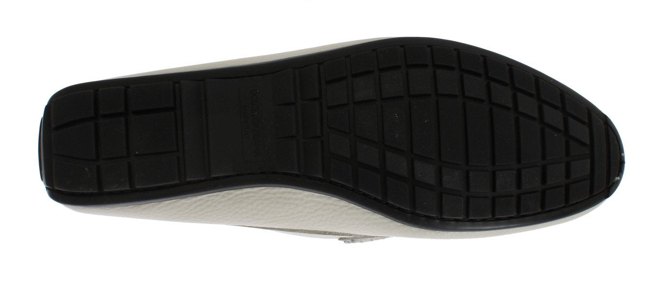 White Leather Loafers Shoes