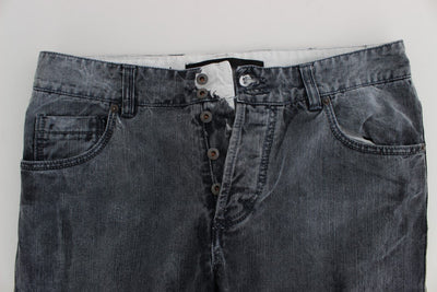 Gray Wash Cotton Regular Fit Jeans