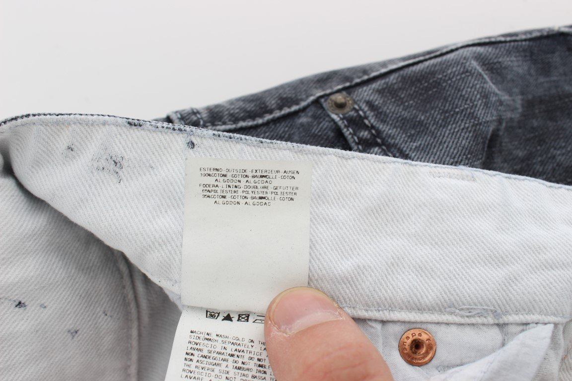 Gray Wash Cotton Regular Fit Jeans